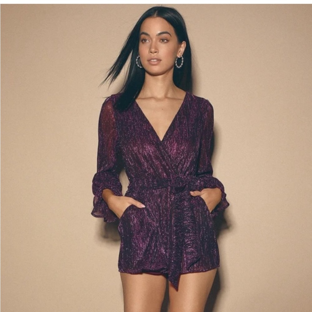 Lulus sparkly purple romper